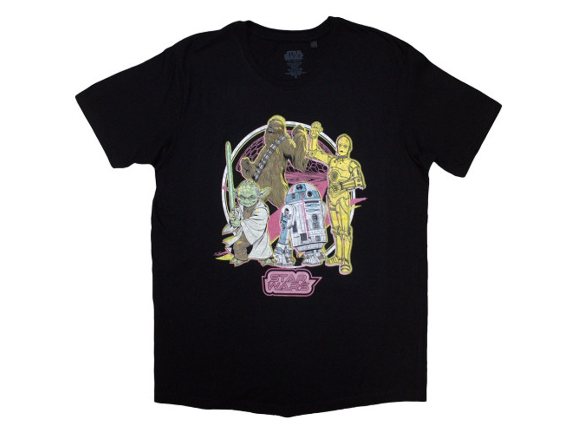 Rockinstone Star Wars 'heroes Neon' (black) Camiseta Unisex--xl