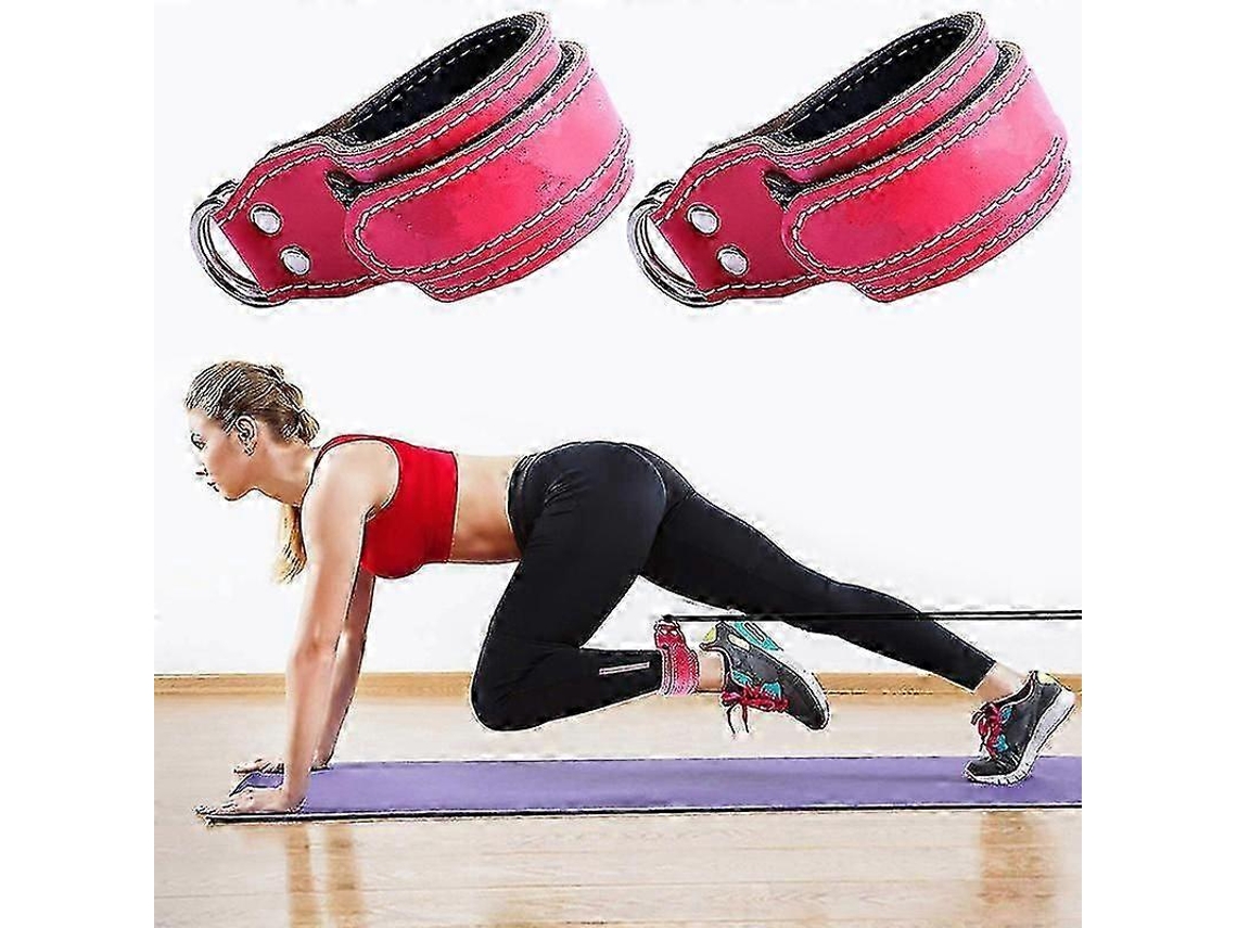 Correas de cuero para tobillos para hombres y mujeres, máquina de cable, entrenamiento, asas de fitness, abdominales, glúteos, piernas, levantamiento de pesas, Rosewell