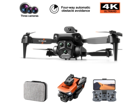 Dron K6 Max con tres cámaras Evitación de obstáculos de 360 (3 baterías - Duración de la batería: 15 min - Gris)