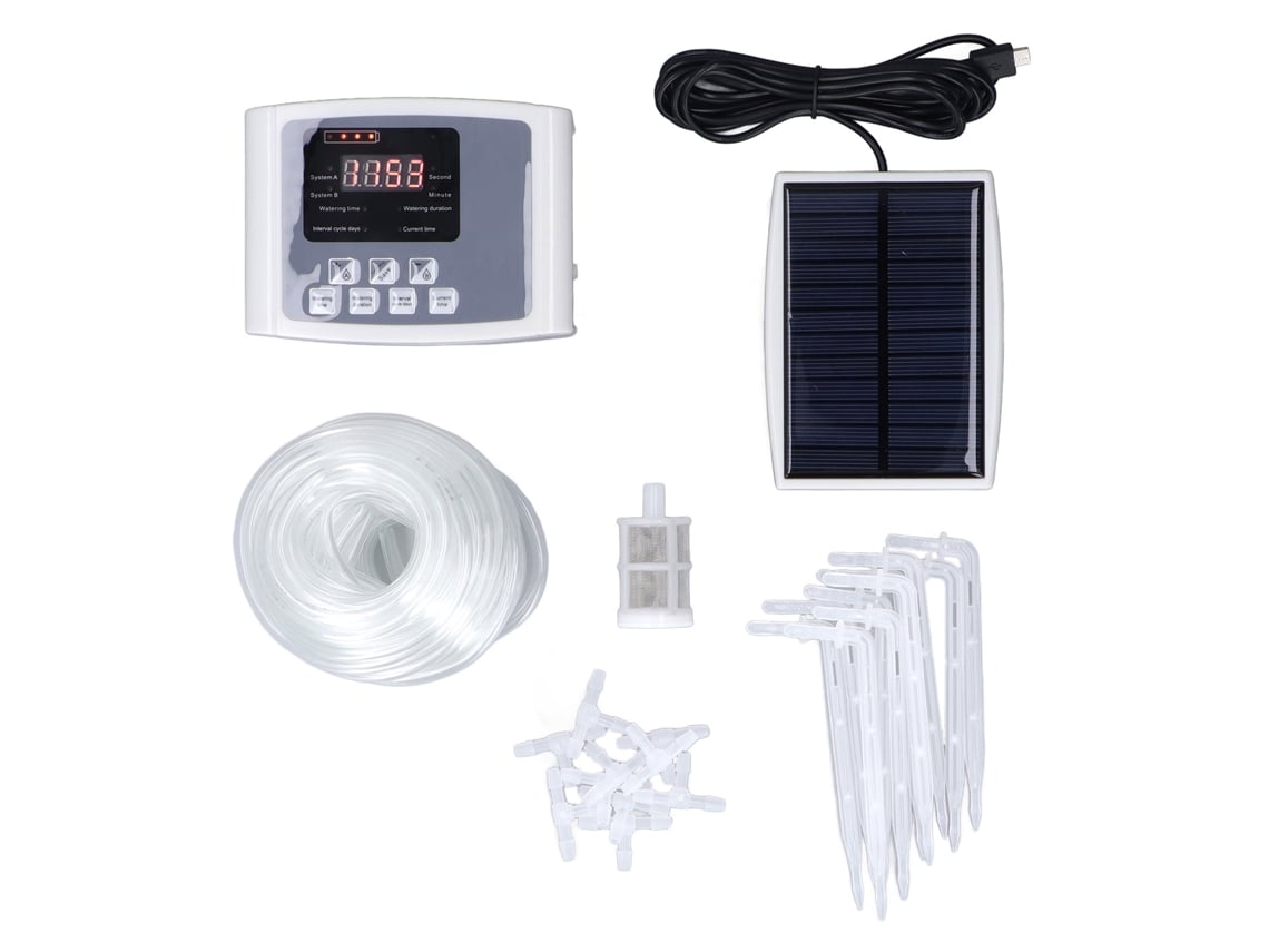 Sistema De Riego Automático Solar Con Bomba Y Alarma Sonora Para 10 Plantas En Maceta Programable