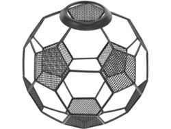 Lámpara colgante con forma de balón de fútbol, con diseño hueco y acabado electrogalvanizado. Ide Gokoco