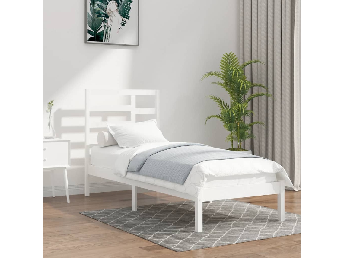 Cama Individualcama Para Adultosestructura Cama Individual Sin Colchón Madera Blanco 90x190 Cm Wsd66654