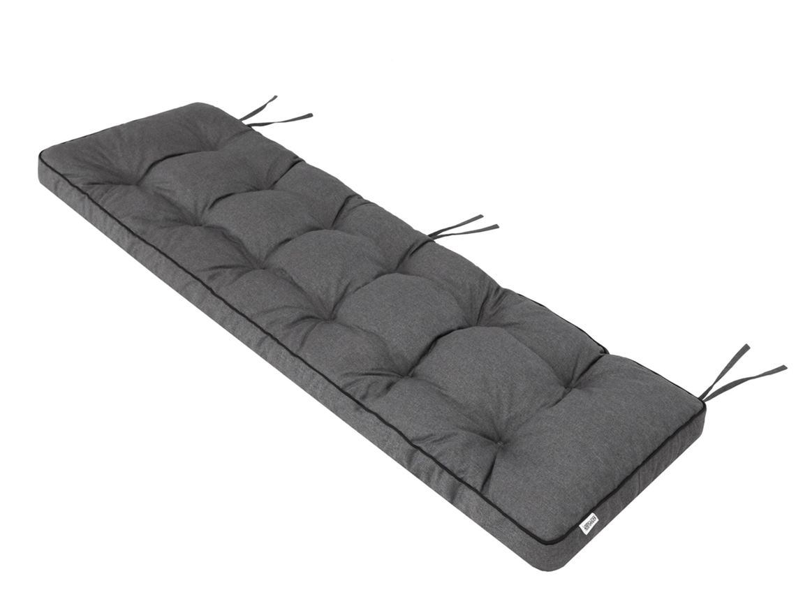 Cojín para banco de jardín con cojín grueso para uso en exteriores. Largo: 120cm, ancho: 40cm - Grafito SALES CORE