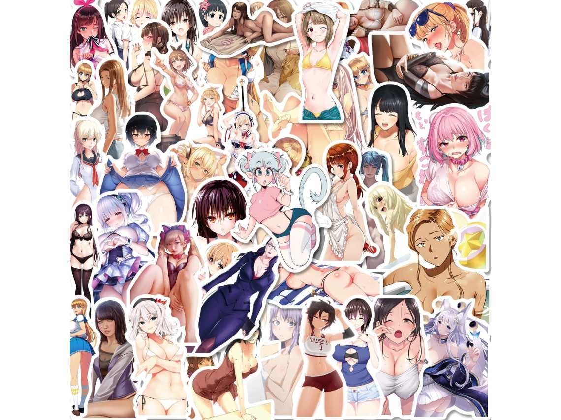 Jinwei-50 Pegatinas De Chicas Anime Impermeables Para Laptop Teléfono Botella De Agua Equipaje Bp-0000225