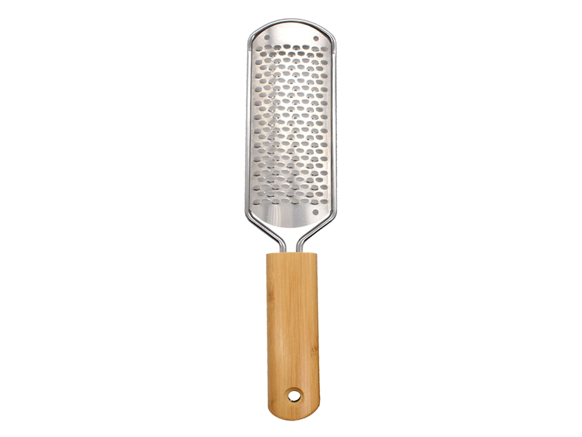 Eliminador De Callos De Los Pies. Lima Para Talón Con Mango De Bambú, Raspador Para Pies De Acero Inoxidable De Grado Quirúrgico