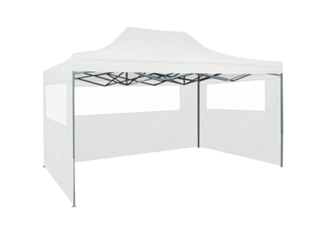MAISON EXCLUSIVE Carpa plegable profesional con 3 paredes acero blanco 3x4 m