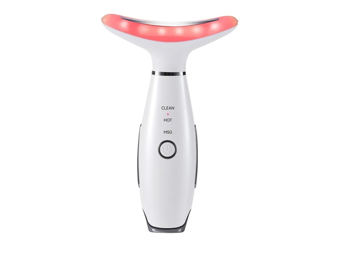 Masajeador de cuello y rostro Masajeador facial para papada 3 modos de vibración Herramienta para esculpir el rostro Blanco YIZHOOD