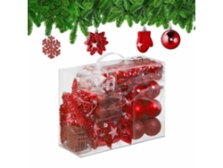 Juego de 100 bolas navideñas de 6 cm con acabados variados, rojas, NORTHIX