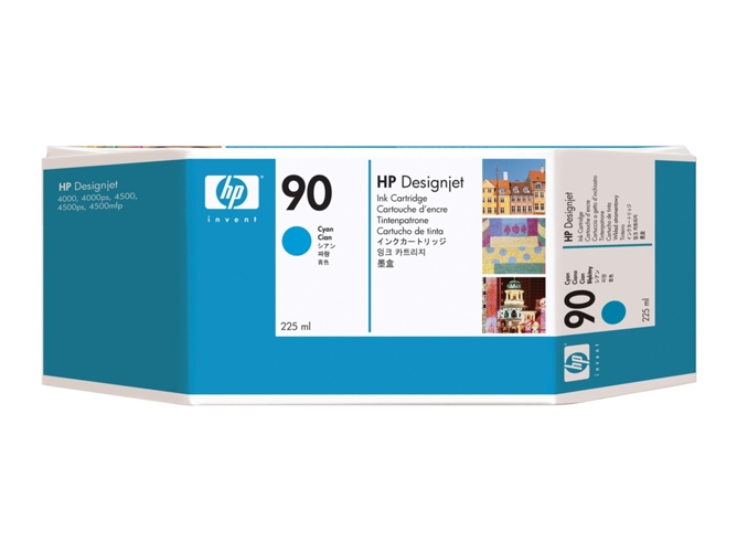 Cartucho de Tinta Original HP 90 de 225 ml C5060A Cián para HP DESIGNJET 4000 , 4500, 4520