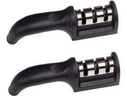 Afilador manual de dos piezas y tres etapas con diseño antideslizante, utensilio de cocina para afilar tijeras. Vayotoy