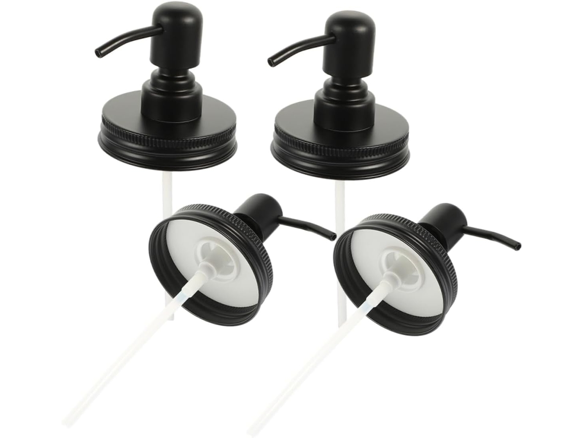 Juego De 4 Dispensadores De Bomba Para Jabón Y Loción, Tapa Estilo Granja, Compatible Con Frascos.