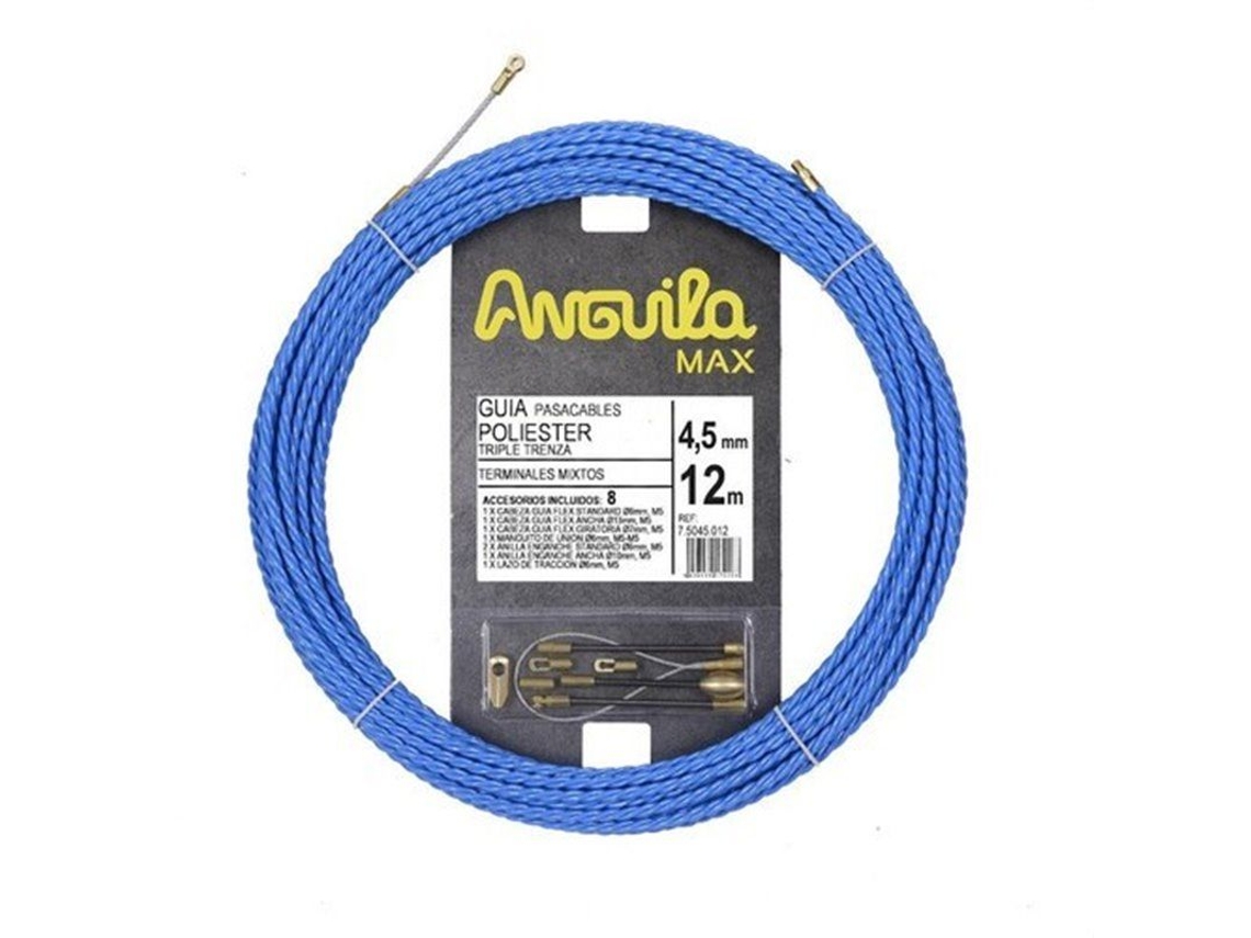 Anguila 75045012 | Trenza Triple Poliéster Anguila Max Diámetro 4,5mm 12 Metros