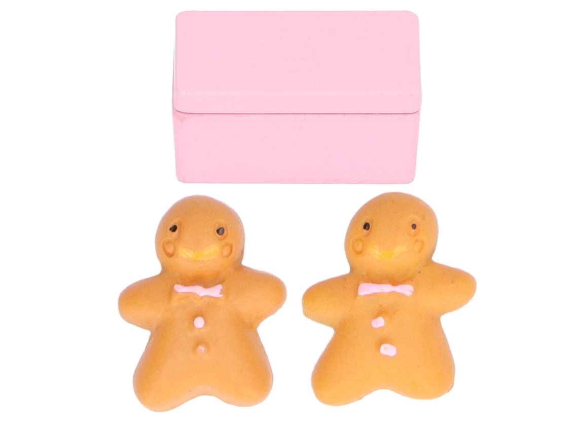 Caja Y Set De Galletas En Miniatura A Escala 1:12 De Aspecto Realista Para Casa De Muñecas Rosa.
