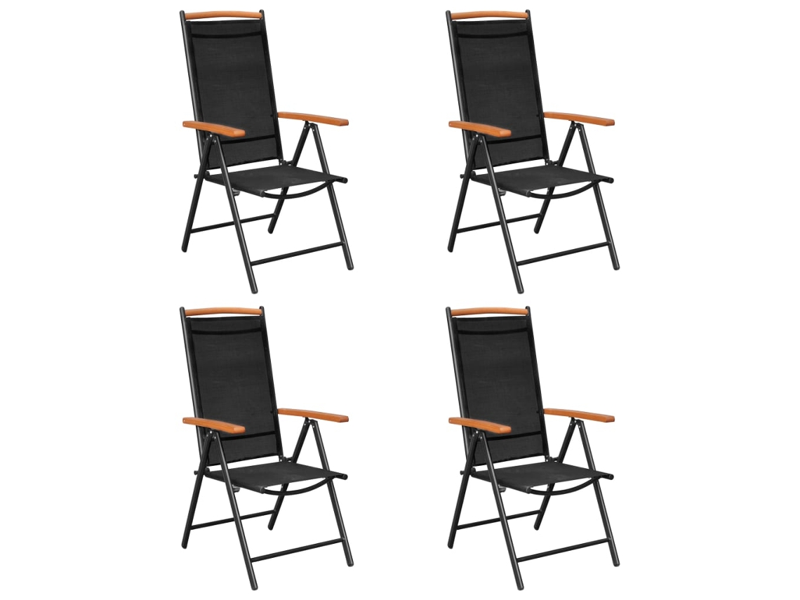 Maison Exclusive - Juego de comedor de jardín de aluminio negro de 5 piezas