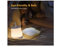 Lámpara Táctil Luz Nocturna Led Portátil Puerto De Carga Usb Rápida Luz Blanca Cálida Regulable De 5 Niveles Y Rgb Yizhood