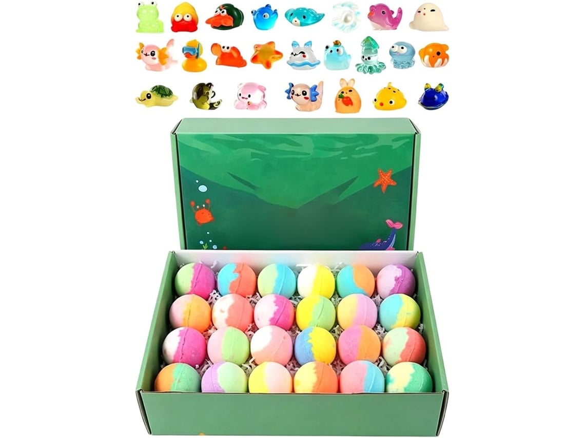 Bombas De Banho Com Brinquedos Para Meninas - 24 Peças Para A Hora Do Banho - Conjunto Para Presente