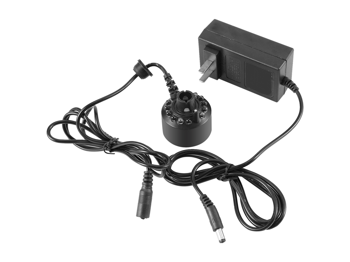 Generador de niebla de colores de 12 LED para fuentes con adaptador de corriente