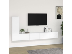 Pack Muebles de Armario Tv 3 Pzs Madera Procesada Blanco