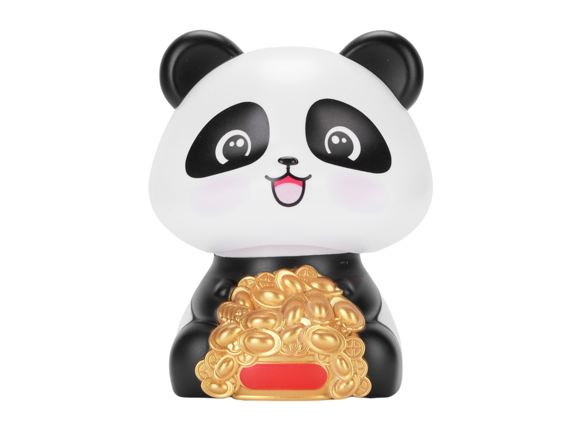 Ats-figura De Panda Nodriza Solar Para Tablero De Coche Decoración De Suerte Ojo Abierto Ornamento Infantil Hogar