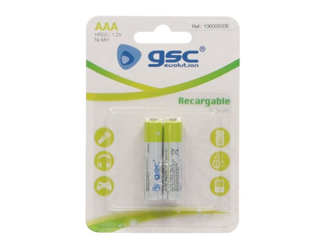 Gsc 106005006 | Pila Recargable Gsc Hr03 (aaa) 1,2v 800mah Blister 2uds