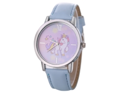 Reloj De Pulsera De Cuarzo Para Mujer Con Dial Redondo Y Diseño Fashion (azul Claro)
