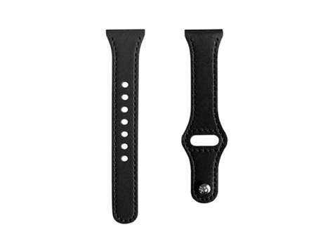 Pulsera de Reloj INF de couro genuíno estilo rebite de 20 mm para Samsung Garmin. Negro