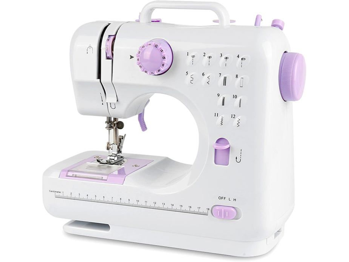 Máquina de Coser Electrónica Semiautomática 505A con 12 Puntos Diferentes y Pedal Mini Máquina Portátil Fácil de Usar DEWIN