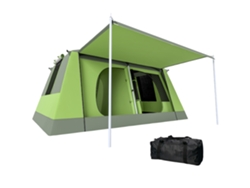 Barraca Camping 4 Pessoas Mosquiteiro Proteção Uv 405x305x225cm Verde