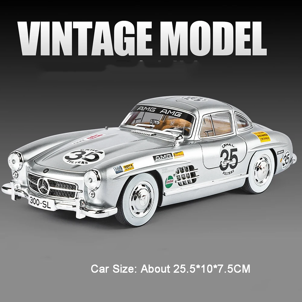 (Versión 35, Plata) Coche en miniatura a escala 1:18, extremadamente realista, con música y luces.