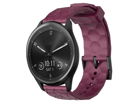 Correa de reloj inteligente para Garmin Vivomove Sport 20 mm Patrón de fútbol Correa de silicona de color sólido (rojo vino)