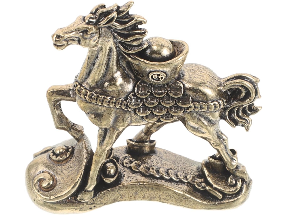 Figura Caballo Miniatura Latón Estilo Estatua China Hecha Decoración Adorno Prosperidad Nuevo Escultura