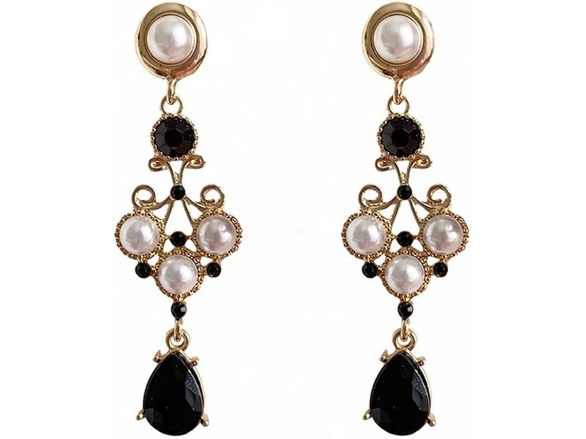 2026-aretes De Perla Vintage Para Mujer Aretes Negros Perla Colgante Gota De Diseño Clásico