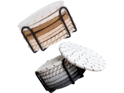 Base Absorbente De Algodón Con Soporte, Práctica Para Vasos Y Bebidas Frías.