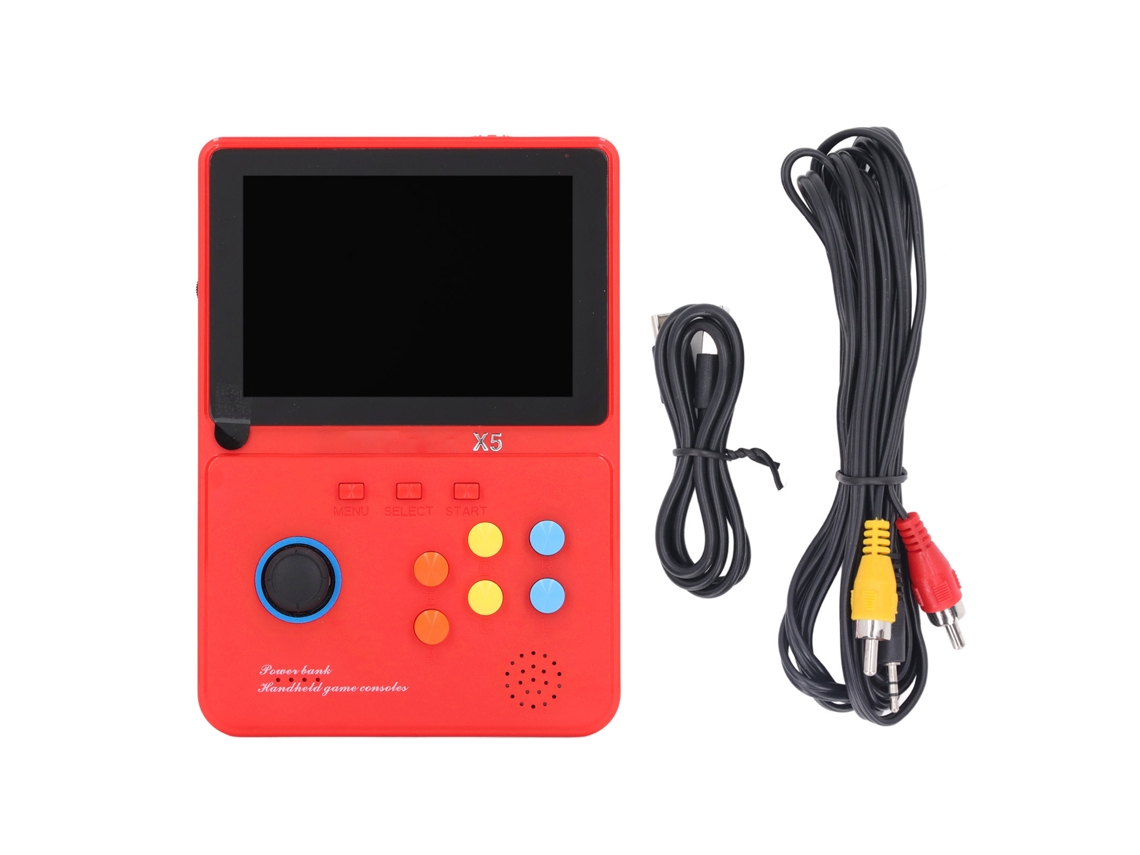 Consola De Juegos Portátil Retro De 4 Pulgadas Hd, Batería Externa De 8000 Mah Y 32 Gb Para Niños De 6 Años En Adelante, Color Rojo.