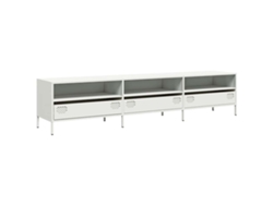 Maison Exclusive - Mueble Para Tv Acero Laminado En Frío Blanco 202x39x43,5 Cm