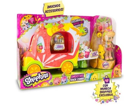 Coche de Jugar GIOCHI PREZIOSI Shopkins camión de Smoothies y muñeca (Edad Mínima: 5)