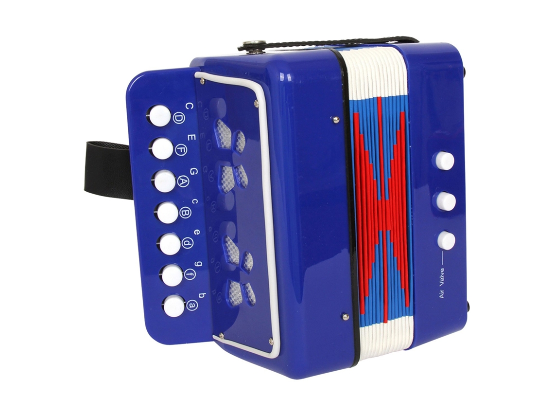 Acordeón de juguete azul Small Foot para diversión musical infantil.