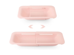 Colador Colapsable Extensible Para Frutas Verduras Pasta Canasta De Escurrido Sobre Fregadero Rosa