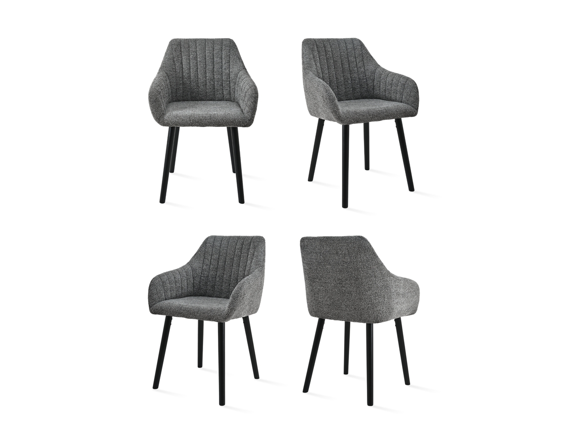 Sillas De Comedor Goeurvant 1381(pack De 4, Gris Pizarra, Chenilla)