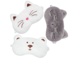 Dan26-máscara Ojos Niños 3 Piezas Diseño Animal Cute Ajustable Elástico Suave Dormir Bloqueo Luz