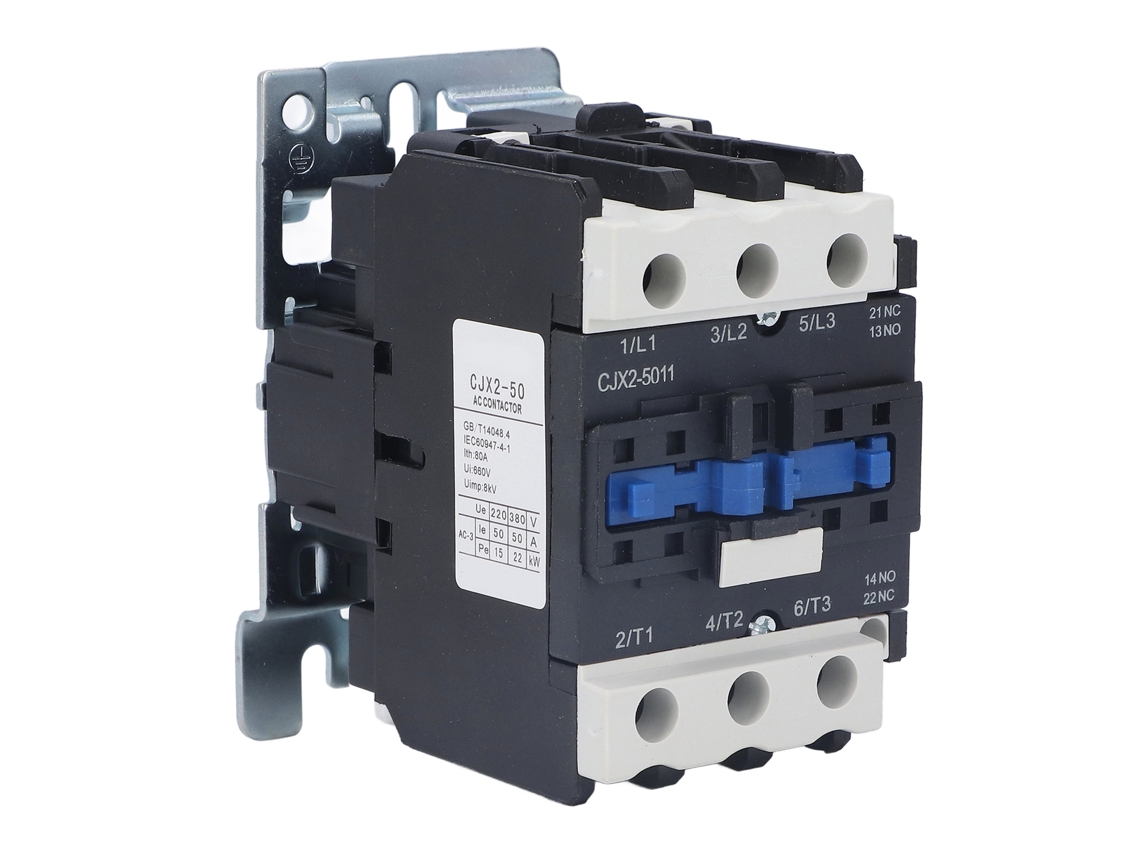 Contactor eléctrico industrial ignífugo de 220 V y 50 A para distribución de energía