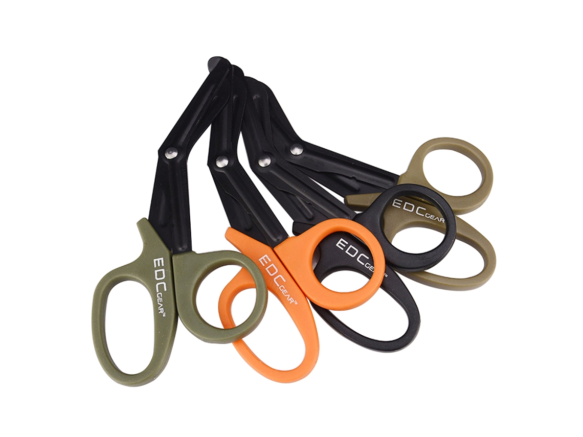 Tijeras Tácticas Multifuncionales De Acero Inoxidable Para Rescate, Primeros Auxilios Y Emergencias Al Aire Libre - Color Tostado