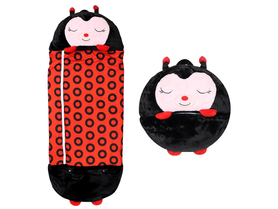 Saco De Dormir Para Niños 2 En 1 Divertido Animal De Dibujos Animados Con Almohada Plegable 165 * 70 Cm CHRUI Negro