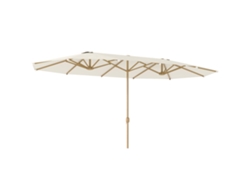 VPMKP - Sombrilla rectangular doble Outsunny, 455x265 cm, manivela, poliéster 180 g/m², UPF30+