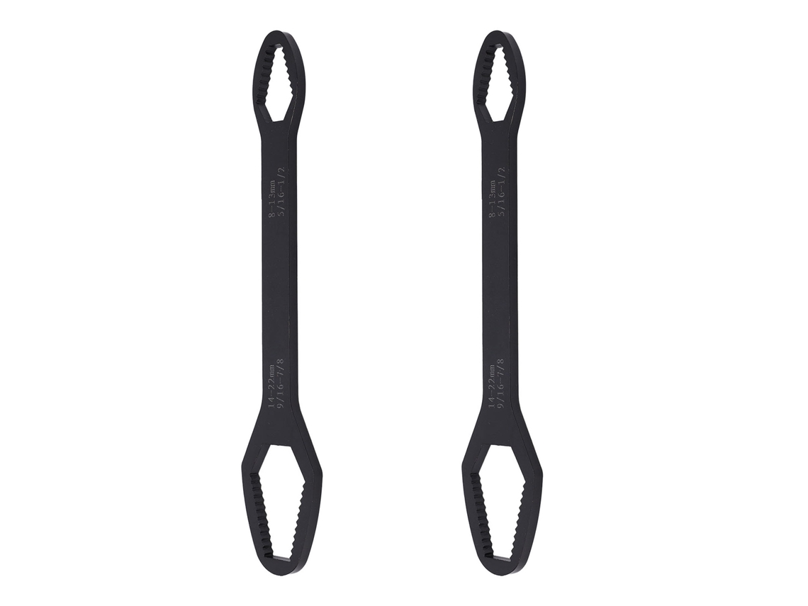 2pcs Llave 8-22mm Doble Extremo Autoapretable Herramienta Multifuncional Para Reparación Electrofórica Negra