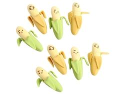 24 Gomas De Borrar Desmontables Con Forma De Plátano Para Niños, Estudiantes Y Material Escolar Con Temática De Frutas.
