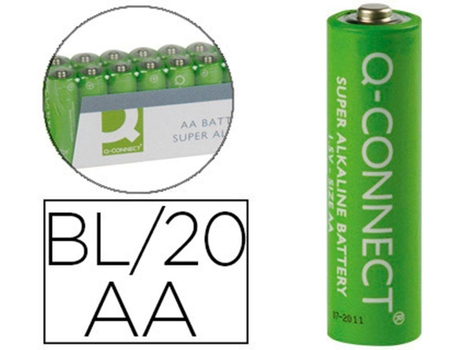 Paquete de 20 pilas alcalinas AA Q Connect