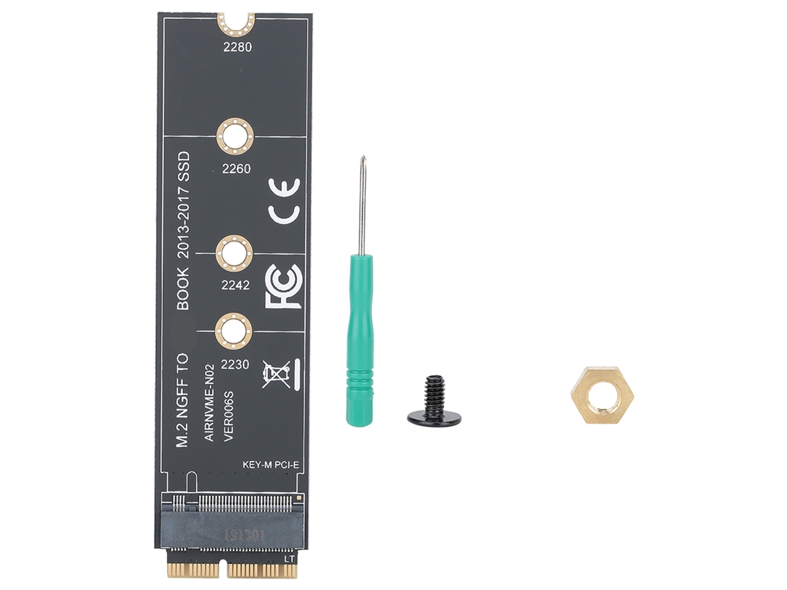 Tarjeta Adaptador M.2 Nvme Pcie3.0 Riser Para Macbook Air 2013-2017 Negro Abs