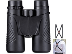 Prismáticos profesionales compactos de 10x42 con asa y arnés, bolsa de transporte, prisma Bak4, FMC HD, campo amplio, para caza, IP68, resistentes al polvo, color negro, Yizhood