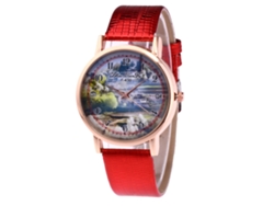 Reloj De Moda Zhoulianfa Correa De Cuero Patrón Cocodrilo Rojo F-430x